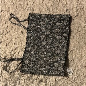 Elegant Black and White Tweed Women's top